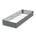 Rectangular Galvanized Steel Raised Garden Bed 240cm W X 90cm D X 30cm H | Dark Grey
