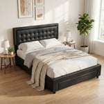 HOMCOM 5ft King Size Ottoman Bed With Gas Lift End Opening, Black