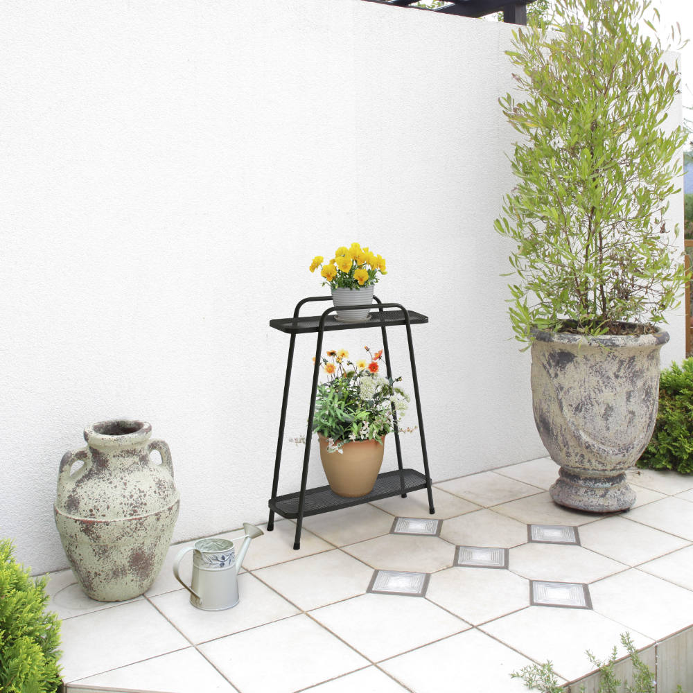Modern Plant Stand 2 Shelf Xl