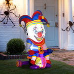 4ft Blow Up Outdoor Halloween Decoration, Clown On Bicycle