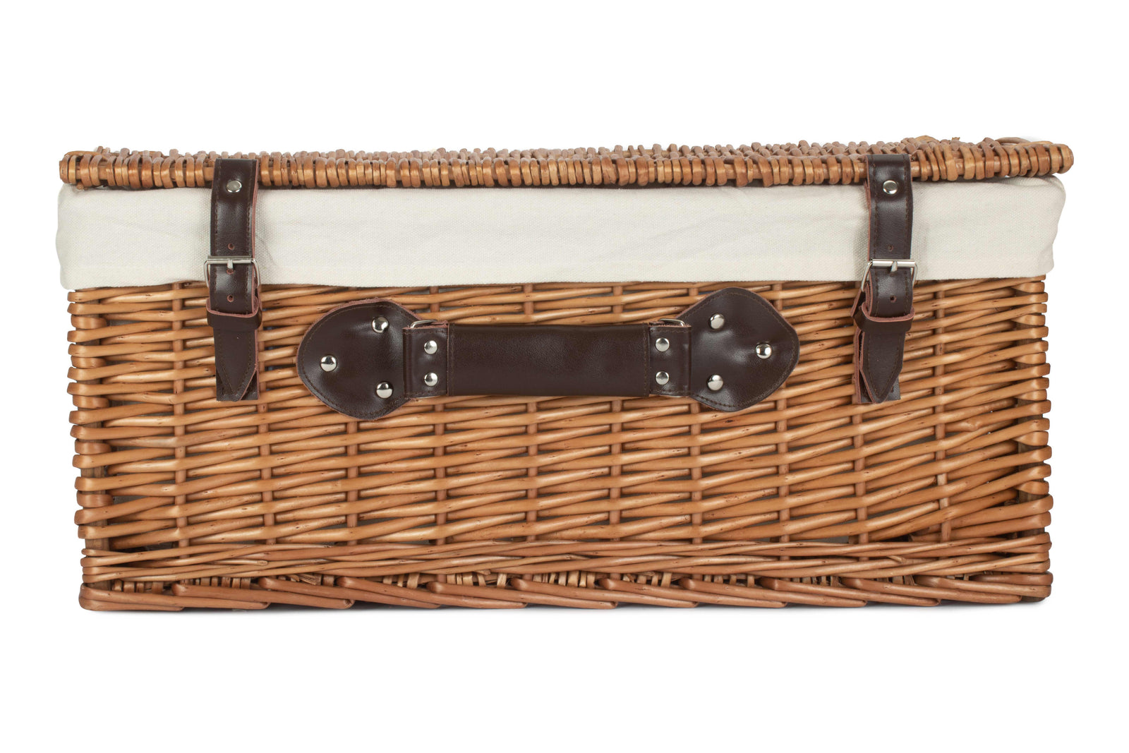 Wicker 56cm Double Steamed Picnic Basket | White