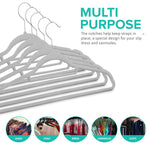 50pc Velvet Hangers - Grey