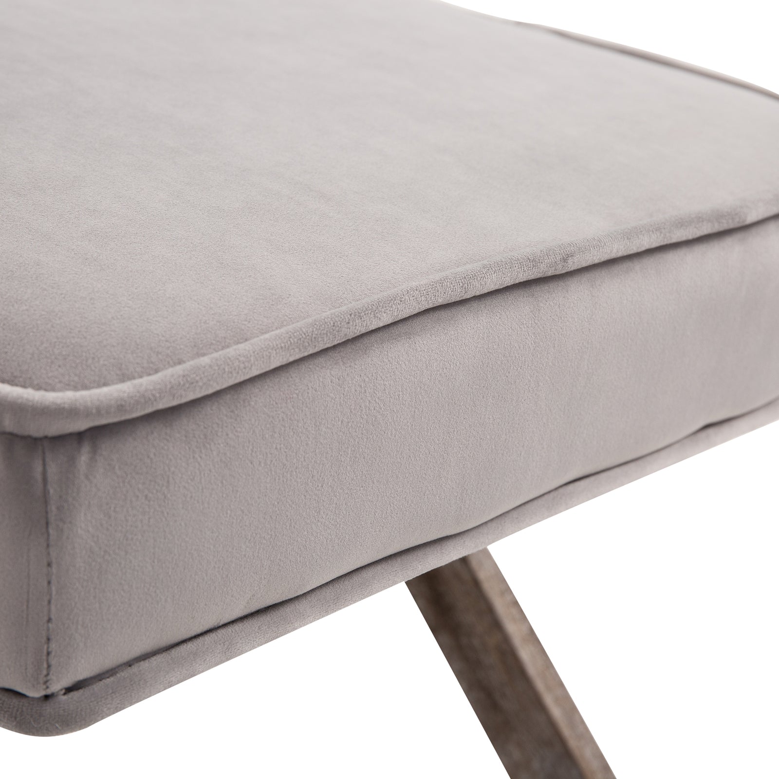 Vintage Footstool Padded Seat X Shape Chair Velvet