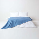 Organic Cotton Waffle Blanket/ Throw | 280cm x 230cm | Blue