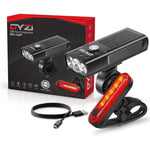 Dyzi Rechargeable Bike Lights Set Premium Waterproof Bicycle Front And Back Light