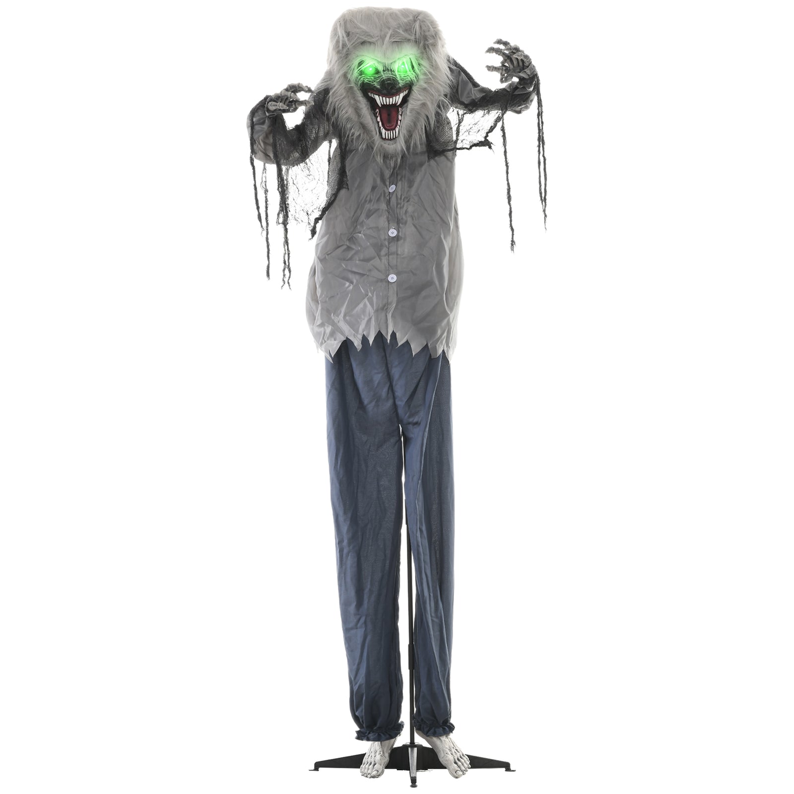 Halloween Skeleton Werewolf Animatronic Prop With Light Up Eyes