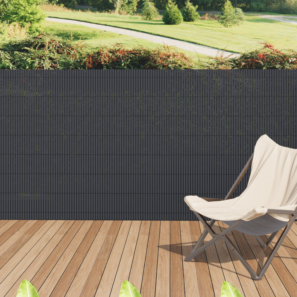 Pvc Privacy Fence Screen For Balcony & Garden, Sun-blocking Outdoor Fence Panel, 3m L X 1/1.2/1.5/1.8/2m W Privacy Screen | XL | Dark Gray
