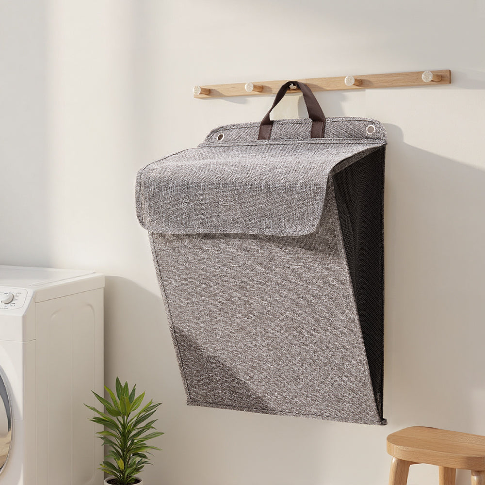 Foldable Washable Hanging Laundry Basket | Grey