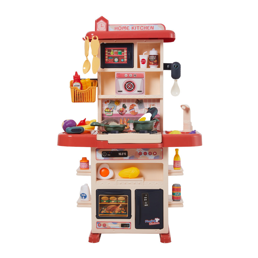 Children Pretend Kitchen Playset 43pcs Toy Accessory Set | Red