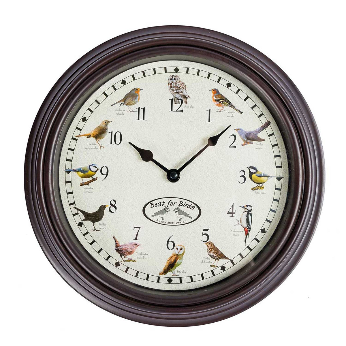 HOMESCAPES Singing Bird Song Quartz Wall Clock