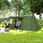 Outsunny 5-6 Man Tunnel Tent, 2000mm Waterproof, Two Room