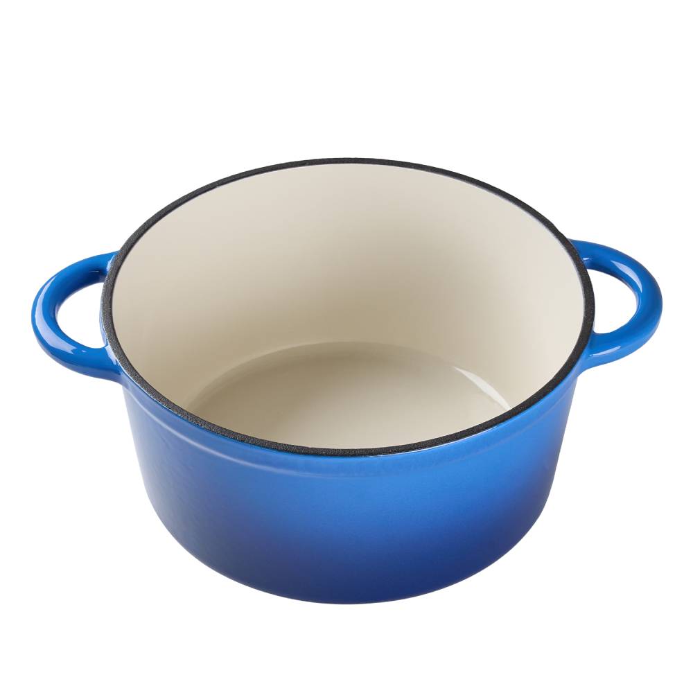 Enameled Cast Iron Dutch Oven With Lid, Heavy-duty Round Casserole Pot, Oven Safe Up To 500°f | 6L | Blue