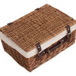 Wicker Double Steamed 40cm Picnic Basket | White