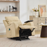 Byron Electric Riser Recliner Chair With Massage And Heat, Drink Cooler, Table | Cream