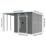 Heavy Duty Outdoor Metal Storage Shed With Log Rack Weather-resistant Garden Tool & Firewood Organizer