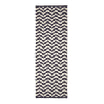 Casablanca Handwoven Zig Zag Pattern Dark Blue And White Cotton Rug | 200cm | Dark Blue
