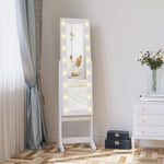 Free Standing Led Mirrored Jewelry Cabinet Armoire