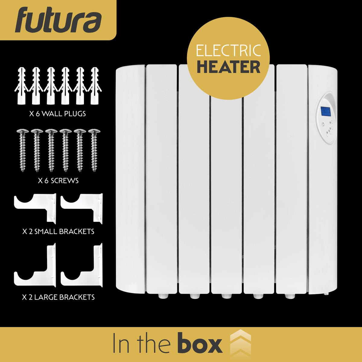 Electric Panel Heater Oil Filled Radiator Day Timer Wall Mounted Low Energy Retention Digital Thermostat Convector | 900w | White