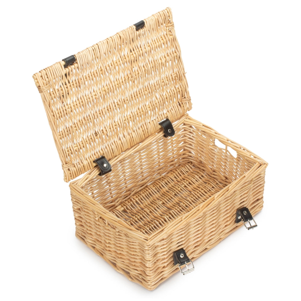 36cm Unlined Buff Wicker Empty Picnic Basket | One Size | Brown