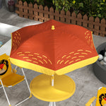 Kids Bistro Table And Chair Set W/ Lion Theme, Adjustable Parasol