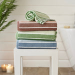 Madison Striped Towels – Ultra-soft 100 Percent Bci Cotton, Elegantly Absorbent | Hand Towel | Blue