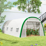 Outsunny Polytunnel Greenhouse Tunnel Warm House Tent With Pe Cover
