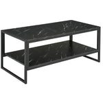 Two-tier Coffee Table, Marble Effect | Black