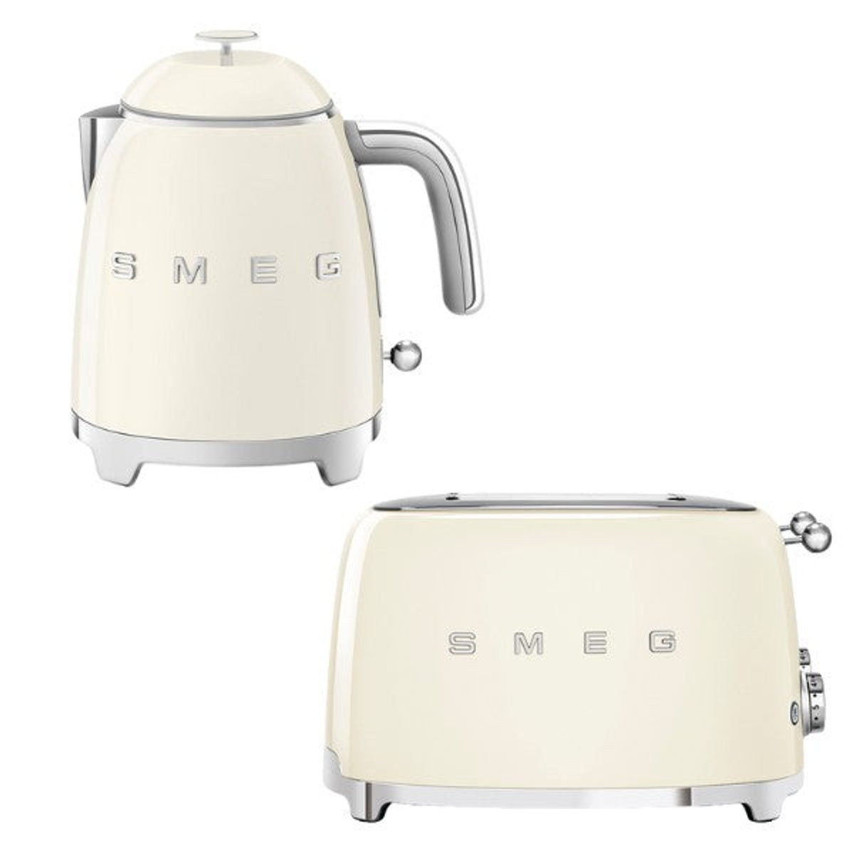 Klf05 & Tsf03 50's Style Mini Kettle & 4-slice Toaster Set | Cream