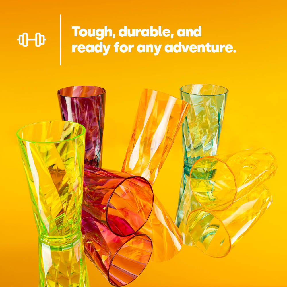 Livivo Bpa Free Acrylic Tumblers Set Of 6 Stackable Cups Clear