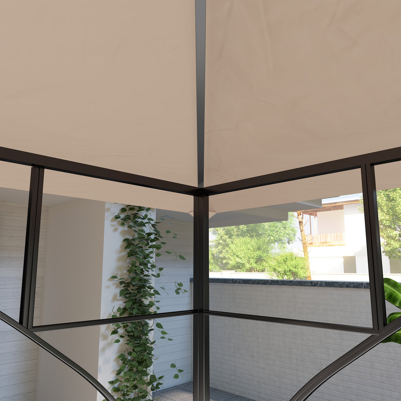 Gazebo Canopy Replacement Cover 3 X 3(m) 2-tier Roof Top | Khaki