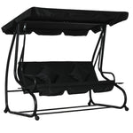 2-in-1 Garden Swing Chair For 3 Person W/ Adjustable Canopy | Black