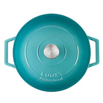Cast Iron Casserole Dish 28cm Oven Proof Pan & Lid | 28cm | Blue