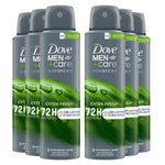 Men+care Antiperspirant Deodorant 72h Protection Extra Fresh, 6x 150ml