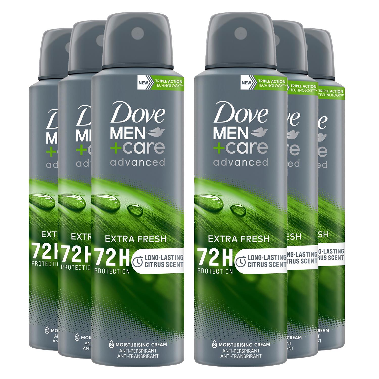 Men+care Antiperspirant Deodorant 72h Protection Extra Fresh, 6x 150ml