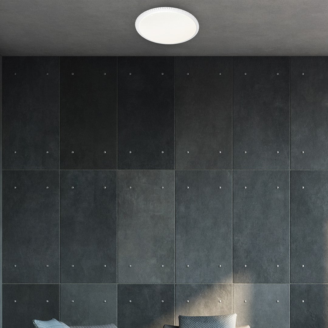 Cruz Led Modern Ceiling Light With Fully Adjustable Brightness And Colour Temperature Via Included Remote Control | 50cm | White