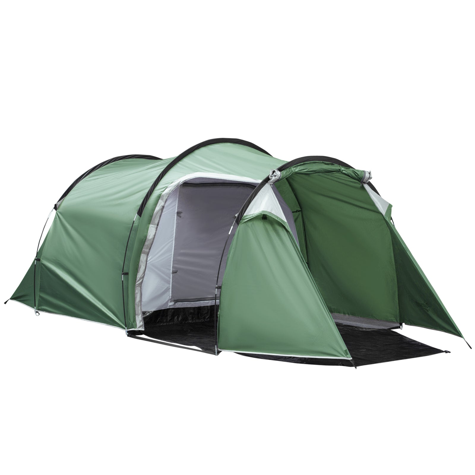 3 Man Camping Tent 2 Rooms Porch Vents Weather-resistant | Green