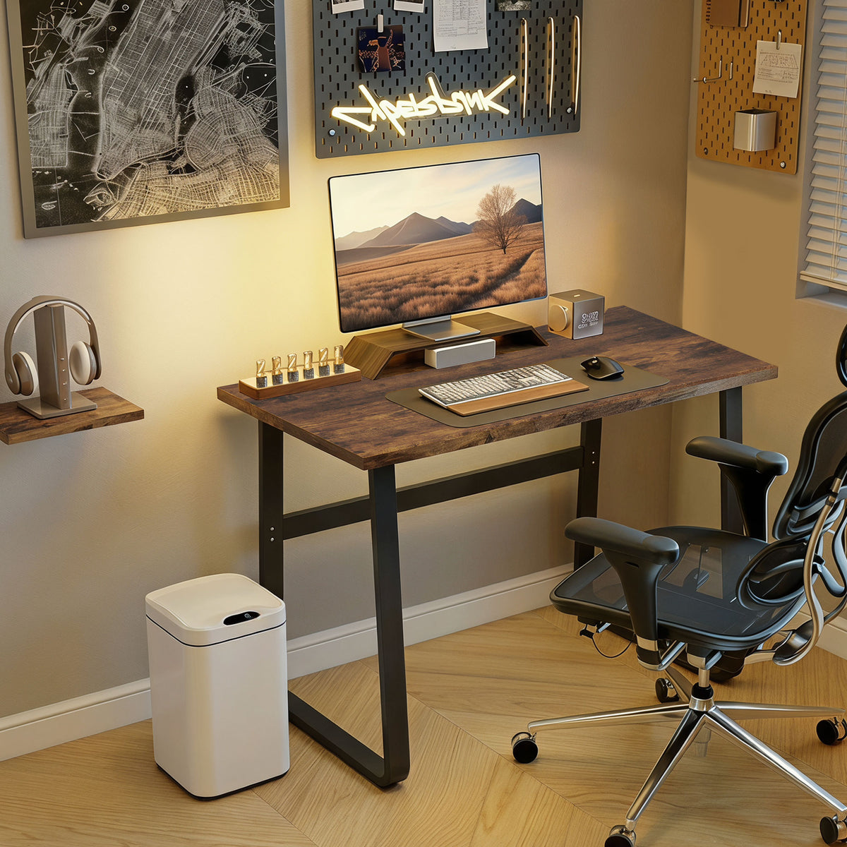HOMCOM Industrial Writing Desk Laptop Table Home Office Study Workstation