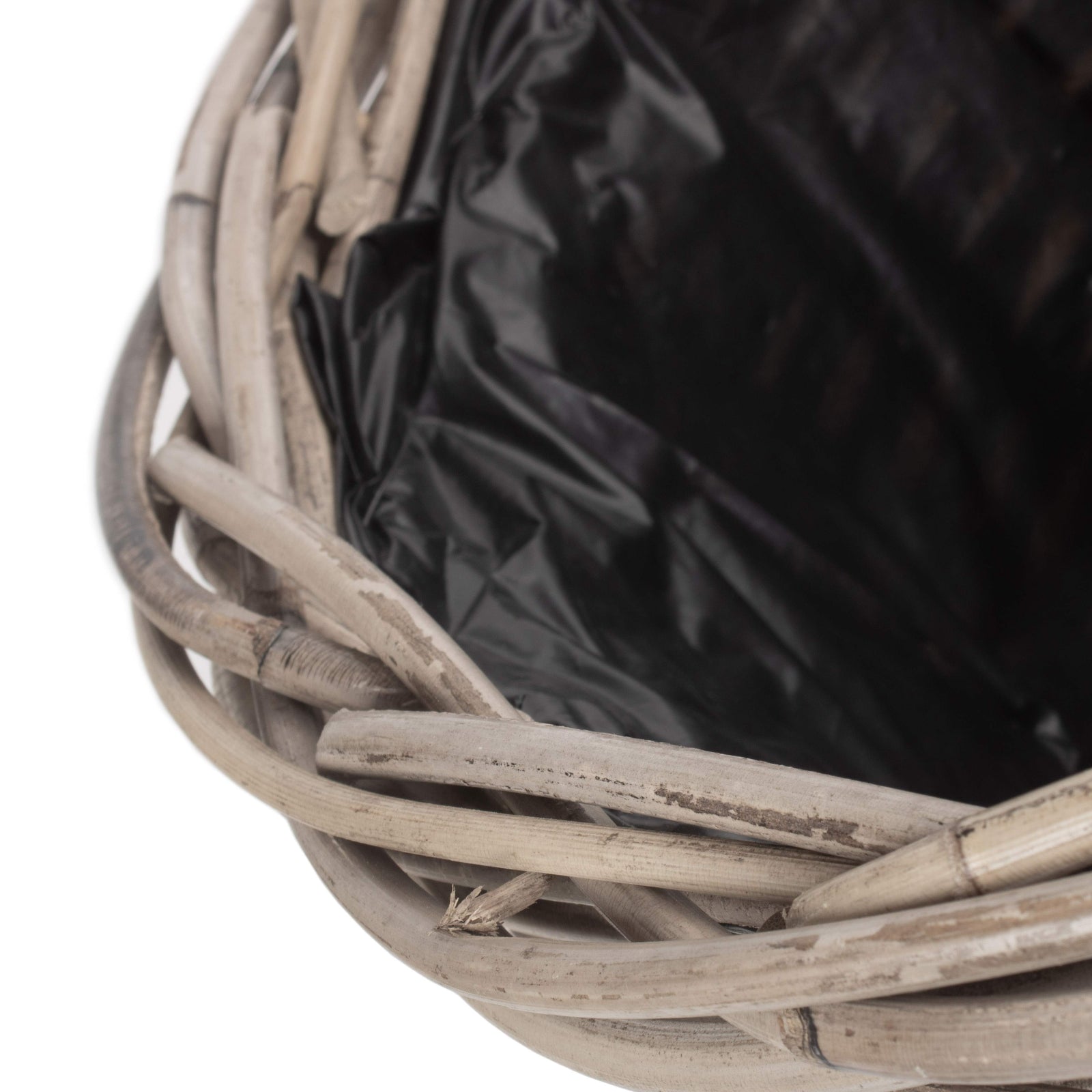 Tapered Rattan Round Planter With Plastic Lining | Large | Brown