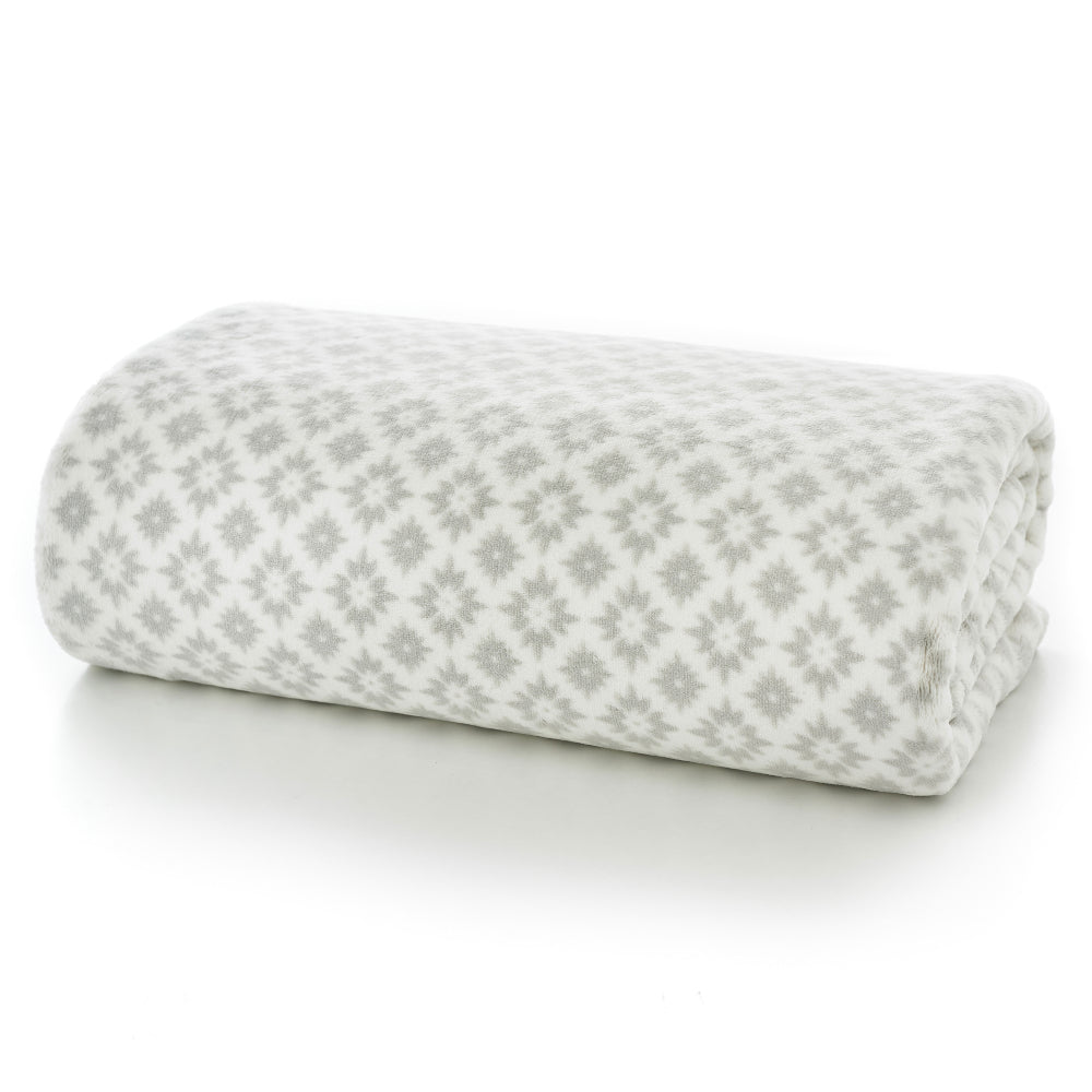 Harlington Printed Heavyweight Supersoft Fleece Throw | 150cm x 180cm | Gray