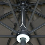 2.7m Parasol W/ Led Solar Light & Angled Canopy