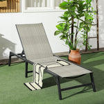 Foldable Rattan Sun Lounger W/ Adjustable Backrest