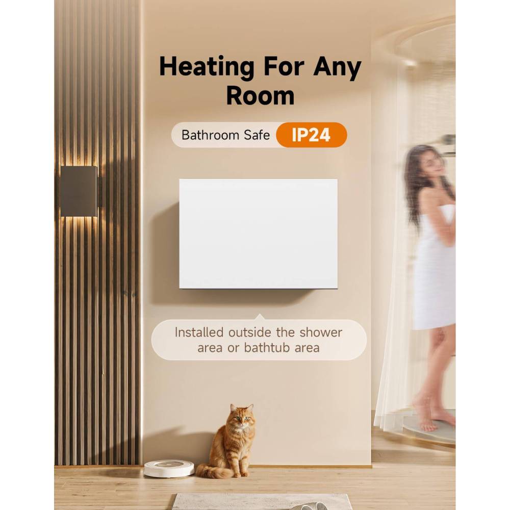1000w/1500w/2000w Convection Heater With Wifi App & Voice Control, 3 Modes, Smart Thermostat, 24h/7d Timer, Child Lock, Wall Mounted Or Freestanding | Medium