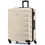29" Large Suitcase Check-in Hold Luggage Hard Shell 4 Wheels Tsa Lock | Large | Cream & Black