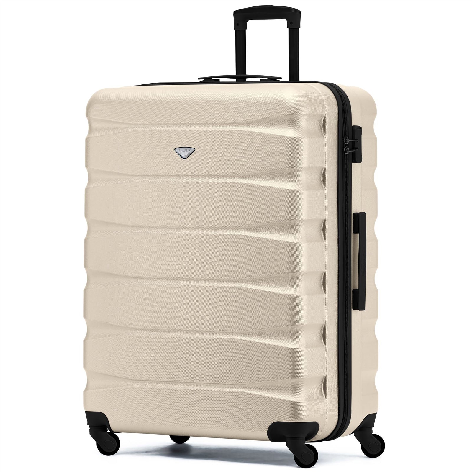 29" Large Suitcase Check-in Hold Luggage Hard Shell 4 Wheels Tsa Lock | Large | Cream & Black