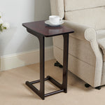 C Shaped Sofa Side Table Mahogany Veener Finish | Mahogany