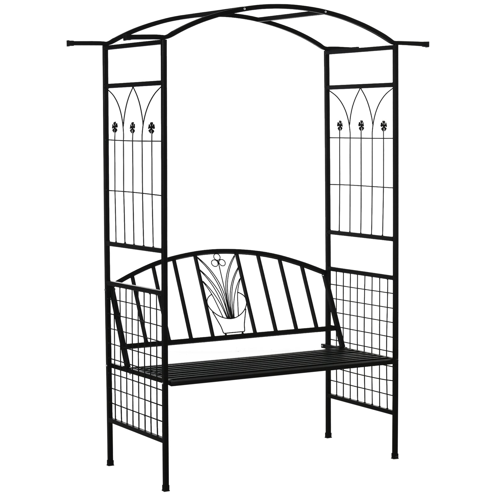 Garden Arbour Arch Metal Bench Loveseat