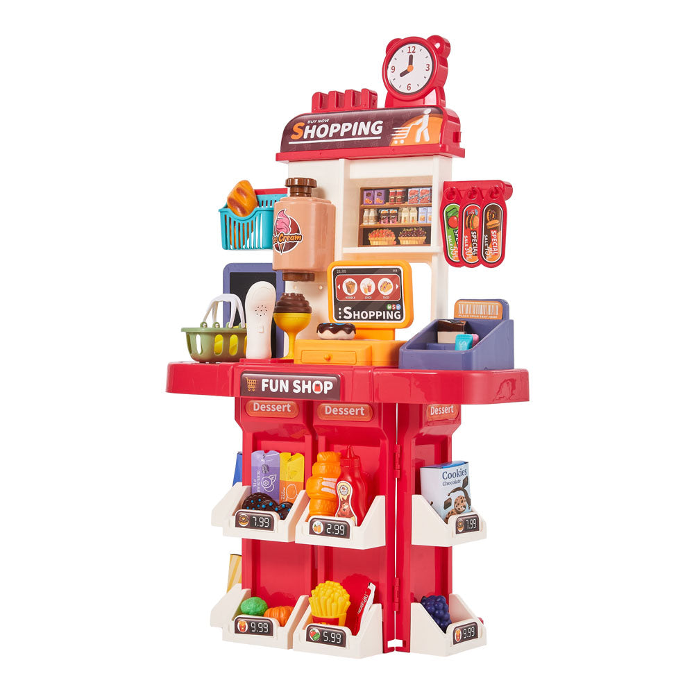 Children Pretend Supermarket Shopping Playset 48pcs Toy Accessory Set