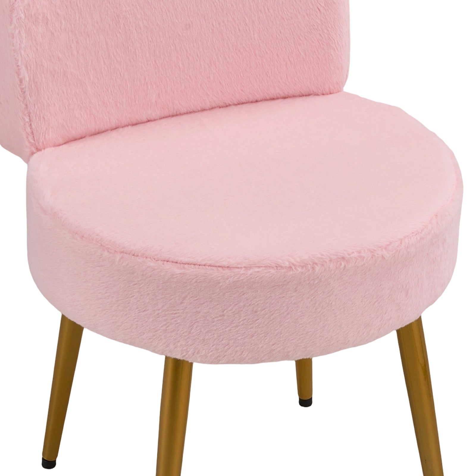 Upholstered Dressing Table Stool With Adjustable Feet | Pink