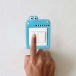 Novelty Electrical Outlet Waterproof Switch Cover Sticker, Blue Shark