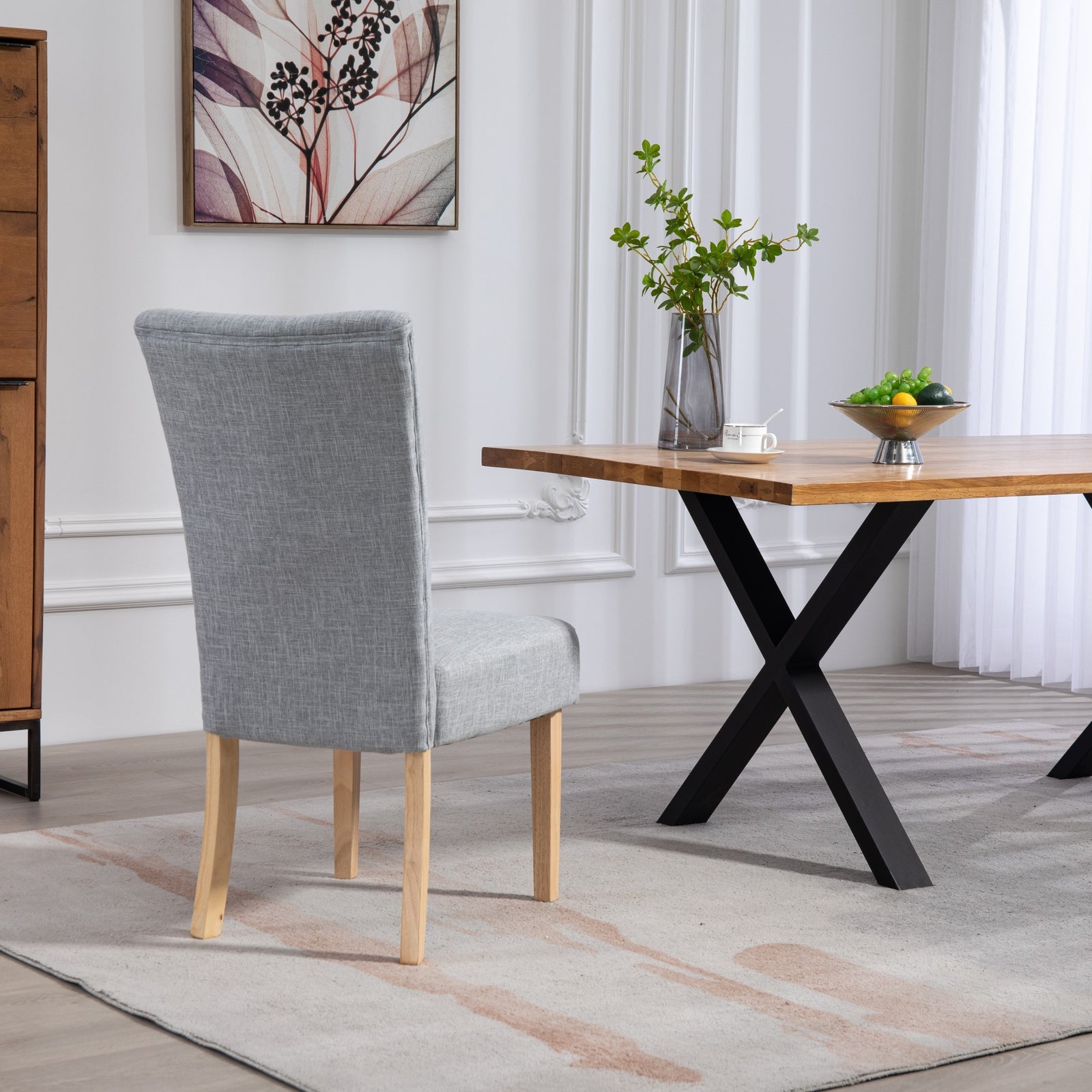 Set Of 2 Pienza Fabric Dining Chairs